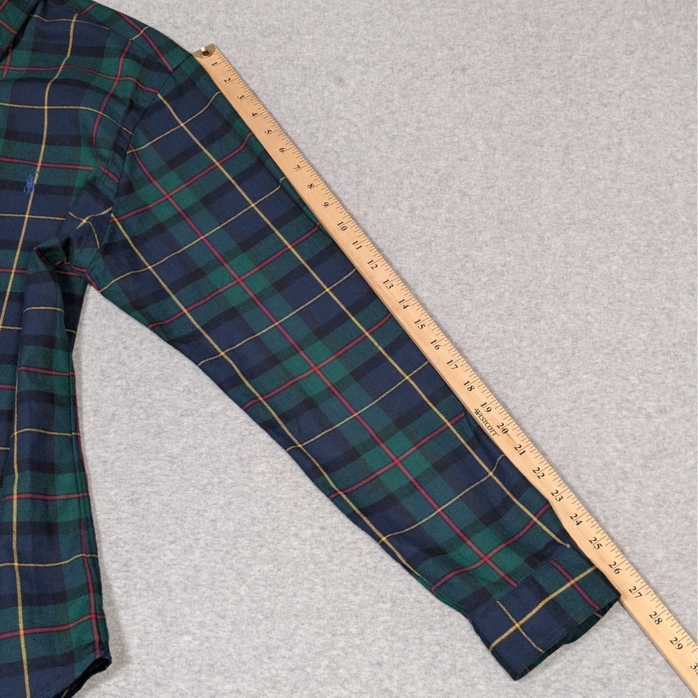 Ralph Lauren Classic Fit Button Down Shirt Mens Large Performance Flannel Green - Picture 8 of 8